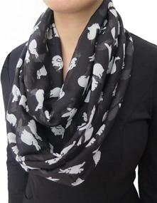 img 1 attached to 🐇 Lina and Lily Rabbit Print Infinity Scarf - Lightweight and Adorable Bunny Design