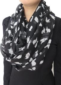 img 3 attached to 🐇 Lina and Lily Rabbit Print Infinity Scarf - Lightweight and Adorable Bunny Design