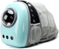 space capsule transparent bubble pet carrier: expandable cat and small dog backpack for travel and hiking logo