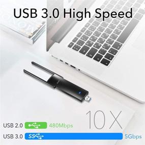 img 1 attached to 🖧 Cudy WU1900 AC 1900Mbps беспроводной адаптер USB 3.0 с высокой чувствительностью для ПК, сетевая карта USB WiFi, 5 ГГц, 2.4 ГГц, WiFi USB 3.0, беспроводной адаптер для настольного компьютера/ноутбука, Windows 7/8/8.1/10, Mac OS, Linux