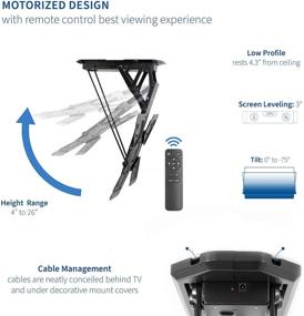 img 2 attached to VIVO Motorized Flip Down Electric Ceiling TV 📺 Mount for 23-55 inch Screens, Pitched Roof VESA Mount, MOUNT-E-FD55