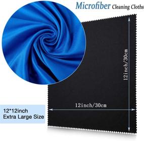 img 3 attached to 🧽 12-Pack of XL Microfiber Cleaning Cloths – 12x12 Inch Oversized Lens Cleaning Cloths for All Electronic Device Screens, Eyeglasses & Delicate Surfaces – Black, White, Gray, Royal Blue