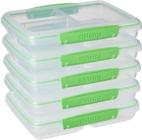 img 4 attached to 🍱 Sistema Multi Split Meal Prep Containers & Food Dividers Clips, 820ml, BPA-Free, 5 Storage Containers for Food Prep