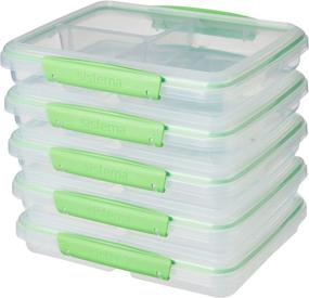 img 2 attached to 🍱 Sistema Multi Split Meal Prep Containers & Food Dividers Clips, 820ml, BPA-Free, 5 Storage Containers for Food Prep