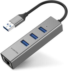 img 4 attached to 🖥️ LENTION Ultra Slim 3-Port USB 3.0 Hub with Gigabit Ethernet Adapter for MacBook Air/Pro (Previous Gen), iMac, Surface, Chromebook & More Type A Laptops - CB-H23s (Space Gray)