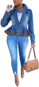 img 2 attached to ECHOINE Women Casual Denim Jacket Women's Clothing and Coats, Jackets & Vests