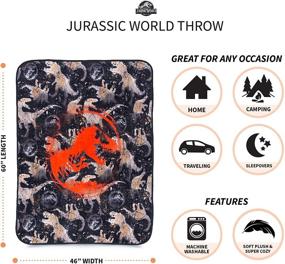 img 2 attached to Explore the Dinosaur Kingdom with Franco Kids Bedding Throw, 46 in x 60 in, Jurassic World