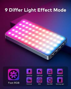 img 1 attached to 🌈 Llano RGB Video Light with Built-in 4000mAh Rechargeable Battery, 360 Full Color Gamut, 9 Light Effects, 3000-6500K LED Camera Light - Perfect for Video Conference Lighting Kit, Self Broadcasting, and Live Streaming