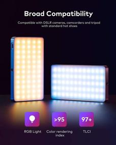 img 3 attached to 🌈 Llano RGB Video Light with Built-in 4000mAh Rechargeable Battery, 360 Full Color Gamut, 9 Light Effects, 3000-6500K LED Camera Light - Perfect for Video Conference Lighting Kit, Self Broadcasting, and Live Streaming