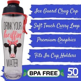 img 3 attached to 🥤 Heiffen Water: 30 oz BPA-Free Reusable Water Bottle with Time Marker for Optimal Hydration - 50 Strong