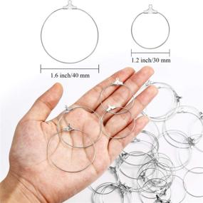 img 3 attached to 🔗 WILLBOND 40 Round Beading Hoop Earring Jewelry Making Findings in 2 Sizes (Silver)