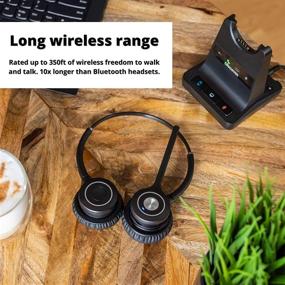 img 2 attached to 🎧 Versatile Wireless Headset System: Switch Between Single and Dual Speaker for Office Phones - Compatible with Polycom, Avaya, Cisco, Yealink and More!