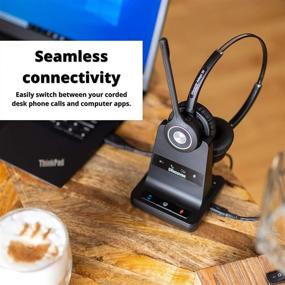 img 3 attached to 🎧 Versatile Wireless Headset System: Switch Between Single and Dual Speaker for Office Phones - Compatible with Polycom, Avaya, Cisco, Yealink and More!
