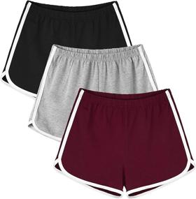 img 4 attached to 🩳 Motarto 3 Pack Cotton Sports Shorts: Perfect for Yoga, Dance, and Summer Activities