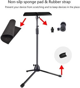 img 1 attached to 🎥 Height Adjustable Laptop Projector Tripod Stand Up to 57 Inches with Carry Bag - Universal Floor Stand for Webcam, Small Camera, Tray, Projector, GoPro