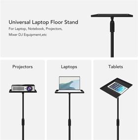 img 2 attached to 🎥 Height Adjustable Laptop Projector Tripod Stand Up to 57 Inches with Carry Bag - Universal Floor Stand for Webcam, Small Camera, Tray, Projector, GoPro