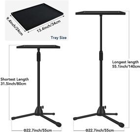 img 3 attached to 🎥 Height Adjustable Laptop Projector Tripod Stand Up to 57 Inches with Carry Bag - Universal Floor Stand for Webcam, Small Camera, Tray, Projector, GoPro