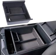 🚘 jdmcar center console organizer for toyota 4runner (2010-2022) - abs black tray, armrest box secondary storage, compatible with 2019, 2020 & 2021 models logo