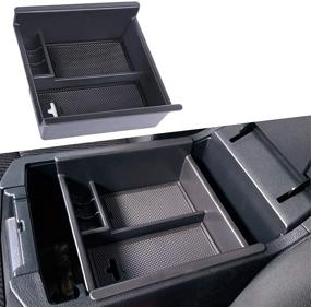 img 4 attached to 🚘 JDMCAR Center Console Organizer for Toyota 4Runner (2010-2022) - ABS Black Tray, Armrest Box Secondary Storage, Compatible with 2019, 2020 & 2021 Models