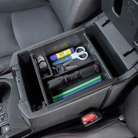 img 1 attached to 🚘 JDMCAR Center Console Organizer for Toyota 4Runner (2010-2022) - ABS Black Tray, Armrest Box Secondary Storage, Compatible with 2019, 2020 & 2021 Models