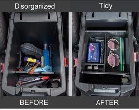 img 3 attached to 🚘 JDMCAR Center Console Organizer for Toyota 4Runner (2010-2022) - ABS Black Tray, Armrest Box Secondary Storage, Compatible with 2019, 2020 & 2021 Models