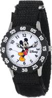 🕰️ disney kids' w000233 'mickey mouse' stainless steel time teacher watch - fun and educational! logo