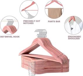 img 3 attached to 👕 20 Pack of ROSOS Cedar Hangers for Closet - Smooth Notches, Sturdy Cedar Wood Coat Hangers with 360 Rotating Hook - Ideal for Closet Refresh