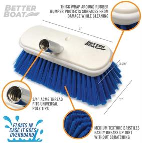 img 2 attached to 🧹 Premium Boat Deck Brush with Medium Bristle - Efficient 8" Head Scrub Brush with Bumper and 3/4" Thread for Effective Cleaning