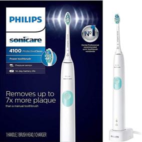 img 4 attached to 🦷 Enhanced Plaque Removal with Philips Sonicare ProtectiveClean, Extended 14-Day Battery Life Rechargeable Electric Toothbrush