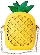 🍍 yuboo women's pineapple purse - trendy fruit shaped pu leather shoulder bag! logo