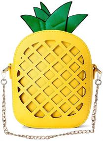 img 4 attached to 🍍 Yuboo Women's Pineapple Purse - Trendy Fruit Shaped PU Leather Shoulder Bag!