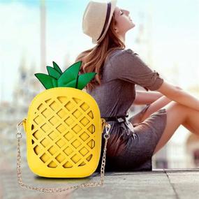 img 3 attached to 🍍 Yuboo Women's Pineapple Purse - Trendy Fruit Shaped PU Leather Shoulder Bag!