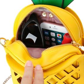 img 1 attached to 🍍 Yuboo Women's Pineapple Purse - Trendy Fruit Shaped PU Leather Shoulder Bag!