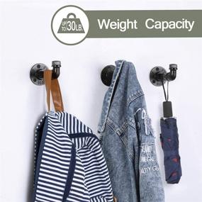 img 1 attached to 🧷 LIANTRAL Towel Hook Set - Stylish Wall Mounted Coat Hooks for Bathroom & Kitchen - 3-Pack Robe Hanger Hooks with Industrial Iron Finish - Sleek Black Design