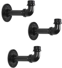 img 4 attached to 🧷 LIANTRAL Towel Hook Set - Stylish Wall Mounted Coat Hooks for Bathroom & Kitchen - 3-Pack Robe Hanger Hooks with Industrial Iron Finish - Sleek Black Design