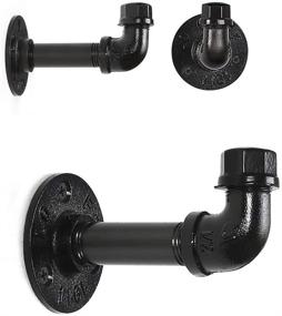 img 2 attached to 🧷 LIANTRAL Towel Hook Set - Stylish Wall Mounted Coat Hooks for Bathroom & Kitchen - 3-Pack Robe Hanger Hooks with Industrial Iron Finish - Sleek Black Design