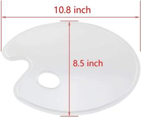 img 3 attached to Ruiwaer Clear Plastic Paint Palette | Easy to Clean Oval Shaped | 10.8 x 8.5 Inches | Art Palette for Oil and Watercolour Painting Tools