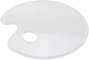 img 4 attached to Ruiwaer Clear Plastic Paint Palette | Easy to Clean Oval Shaped | 10.8 x 8.5 Inches | Art Palette for Oil and Watercolour Painting Tools