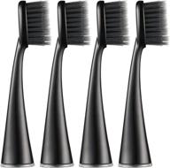 🪥 upgrade your burst electric toothbrush with charcoal soft bristles: replacement brush heads (4 count, black) logo