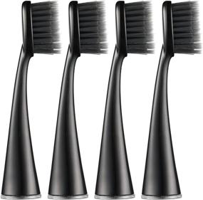 img 4 attached to 🪥 Upgrade Your Burst Electric Toothbrush with Charcoal Soft Bristles: Replacement Brush Heads (4 Count, Black)