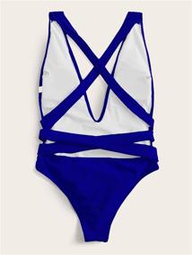 img 3 attached to Romwe Womens Swimsuit Monokini Bathing Women's Clothing and Swimsuits & Cover Ups