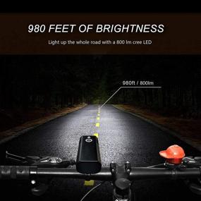 img 1 attached to 🚴 Highly Visible USB Rechargeable Bike Lights Set - Front and Rear LED Bicycle Light Combo, Waterproof 800LM Cycling Light, Mountain Road Helmet Headlight and Taillight Set (5 Modes)