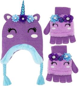 img 4 attached to Glitter Unicorn Beanie Knitted Earflap
