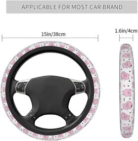 img 3 attached to Pink Pig Universal 15 Inch Steering Wheel Covers Non Slip Neoprene Car Wrap Cover For Adults