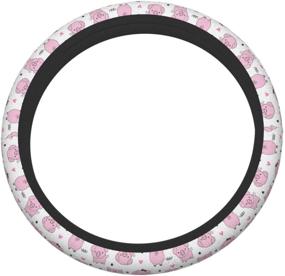 img 2 attached to Pink Pig Universal 15 Inch Steering Wheel Covers Non Slip Neoprene Car Wrap Cover For Adults