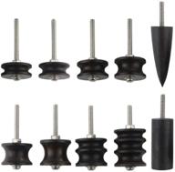 🧵 10-piece set leather burnisher bits with multiple grooved burnishing tips, black ebony wood polished rods, edge slicker leather diy tools for achieving smooth and immaculate edges on leathercraft items logo