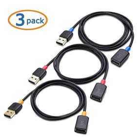 img 1 attached to 🔌 Кабель Cable Matters 3-Pack короткий USB-удлинитель - USB-удлинительный кабель 3 фута мужской на женский