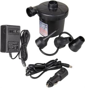 img 4 attached to 🔌 iPstyle Electric Air Pump for Inflatables - Portable Quick-Fill Pump with 3 Nozzles | Perfect Inflator/Deflator 110V AC/12V DC | Ideal for Air Mattress Beds, Boats, Swimming Rings (Home Car)