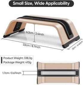 img 3 attached to 🖥️ JEDIA Vertical Laptop Stand: Space-Saving Gold Desktop Holder for MacBook/iPad and More, Premium Aluminum Design with Anti-Slip Silicone Pads (0.67" Thickness Compatible)