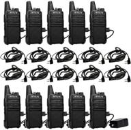 📞 retevis rt22 rechargeable long range two way radios, 2 way walkie talkies with 16 ch vox & small emergency 2 pin earpiece headset - ideal for school, retail, church, restaurant (packed in pairs with 5 boxes) logo